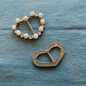 Two Heart Scarf Clips